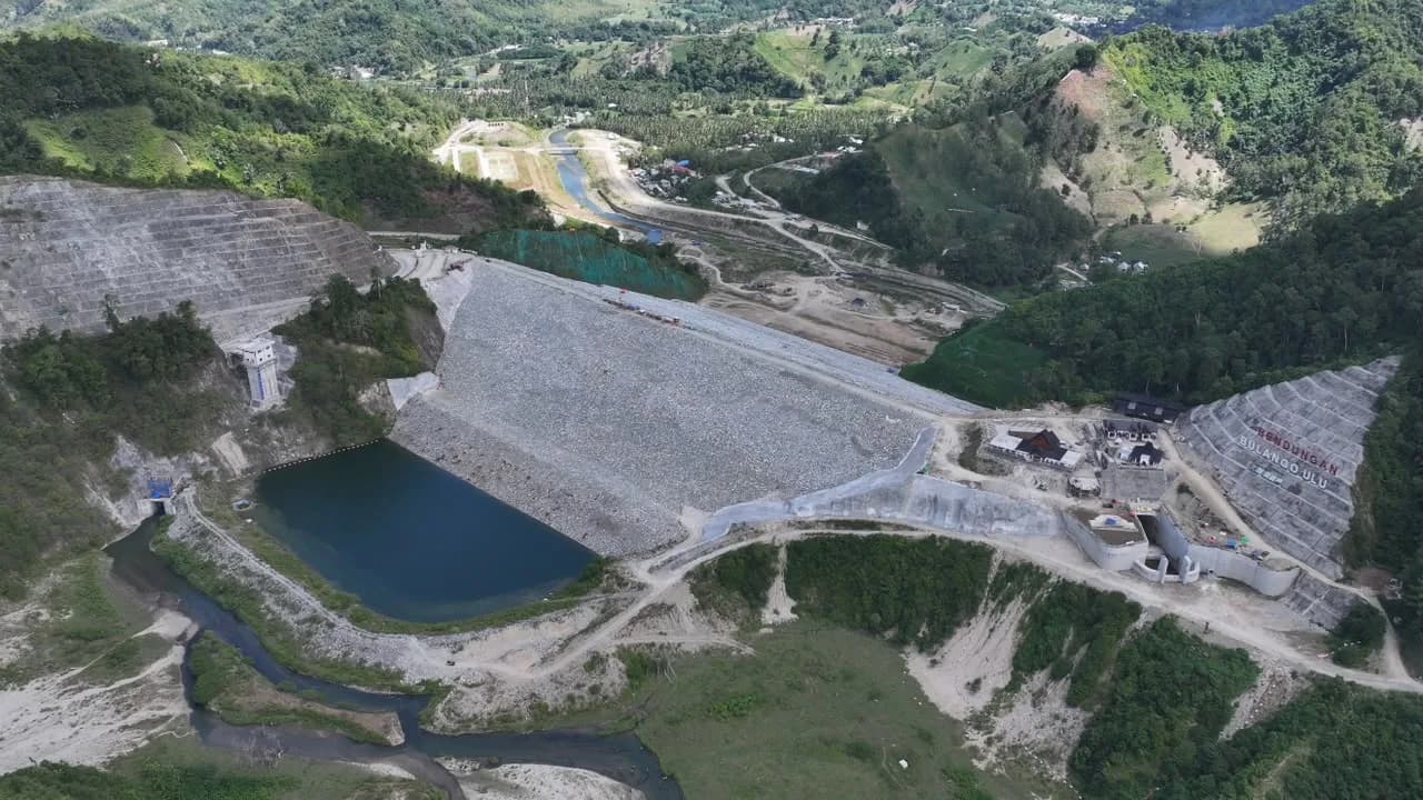 Bentang area pembangunan Bendungan Bulango Ulu di Gorontalo